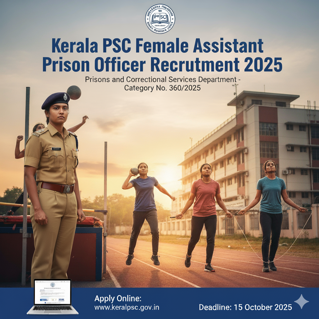 Kerala PSC Female Assistant Prison Officer Recruitment 2025 - Full Details and Essential Guide (Category No. 360/2025)